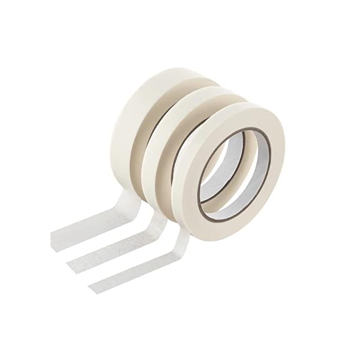 3 Rolls White Masking Tape, General Purpose Beige White Painters Tape for Home, Office, School Stationery, DIY Arts, Crafts, Labeling ? (0.5 Inch, 0.7 Inch and 1 Inch X 55 Yard)