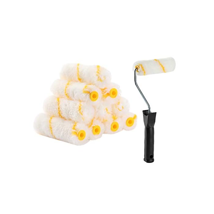 Bates- Paint Rollers, 4 inch Paint Roller with 10 Covers, Small Paint Roller, Paint Rollers for Painting Walls, Mini Rollers for Painting, Paint Roller Small, Paint Roller Frame, Wall Painting Tool