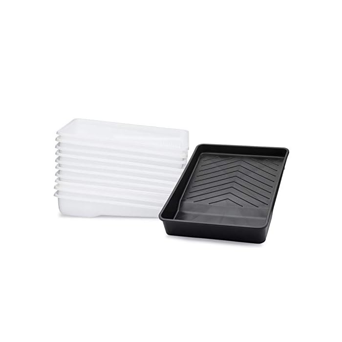 9 Inch Roller Paint Tray Liners with Hard Shell (Includes 10 Pack of Disposable Paint Tray Liners) ? Deep Well Paint Trap ? Fits Most Paint Rollers