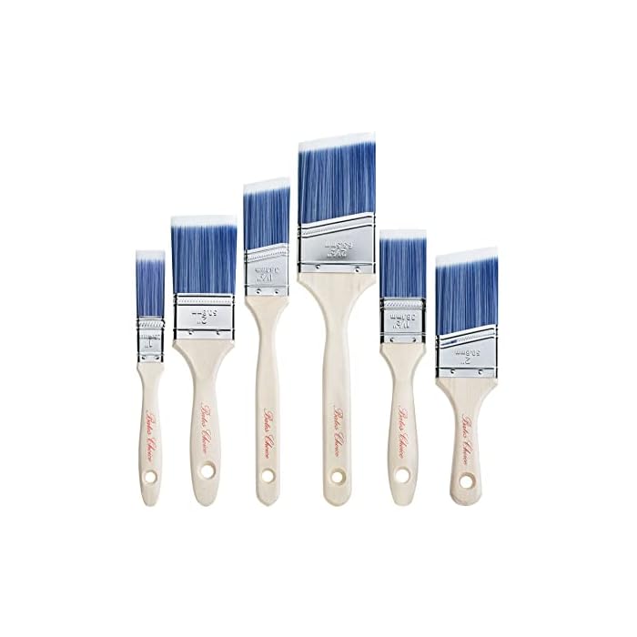 Bates- Paint Brushes, 6 Pack, Treated Wood Handle, Paint Brushes for Walls, Stain Brush, Wall Paint Brushes, Paint Brush, Furniture Paint Brush, Paint Brushes for Painting Walls, Painting Brush