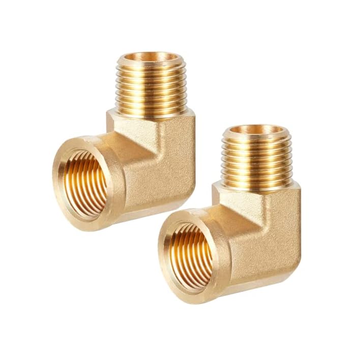 2pcs 90 Degree Barstock Street Elbow 1/2? NPT Male Pipe to 1/2? NPT Female Forged Pipe Fitting by CX WONDERLAND
