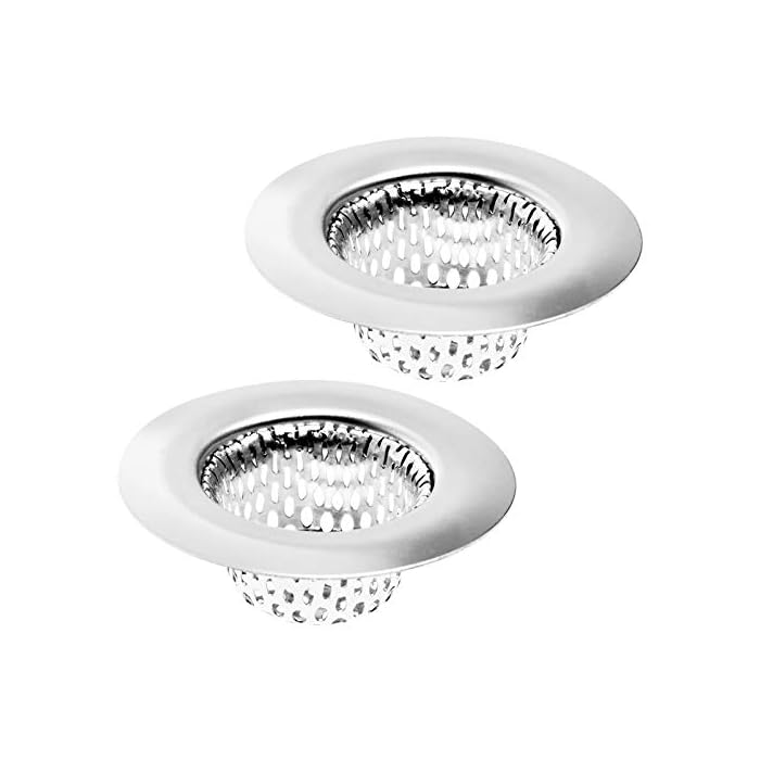 2 Pack ? 2.25? Top / 1? Basket- Sink Strainer Bathroom Sink, Utility, Slop, Laundry, RV and Lavatory Sink Drain Strainer Hair Catcher. Stainless Steel ? Hilltop Products