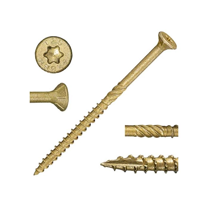 #10 x 3-1/2? Saberdrive Tan XL1500 Coated Exterior Star Drive Multi-Purpose Deck Screws 1 LB, Approx. 55 Pieces