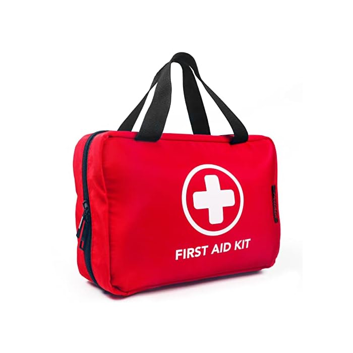 330 Piece First Aid Kit, Premium Waterproof Compact Trauma Medical Kits for Any Emergencies, Ideal for Home, Office, Car, Travel, Outdoor, Camping, Hiking, Boating (Red)