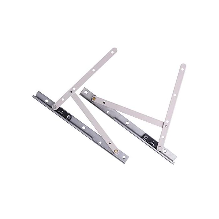 1 Pair Casement Window Hinge, 10 Inch Stainless Steel Finish Adjustable/2 Pack Standard Duty Concealed Hinge, Universal E-Gard Corrosion Resistant Coating Friction Stay Hinges for Awning/Hopper