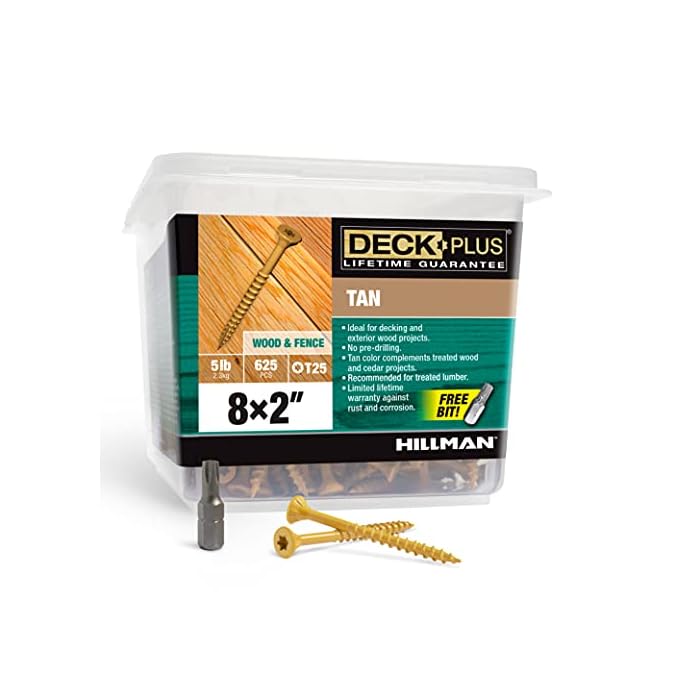 Deck Plus 48414 Wood Screws #8 x 2?, Tan, 5lb Box