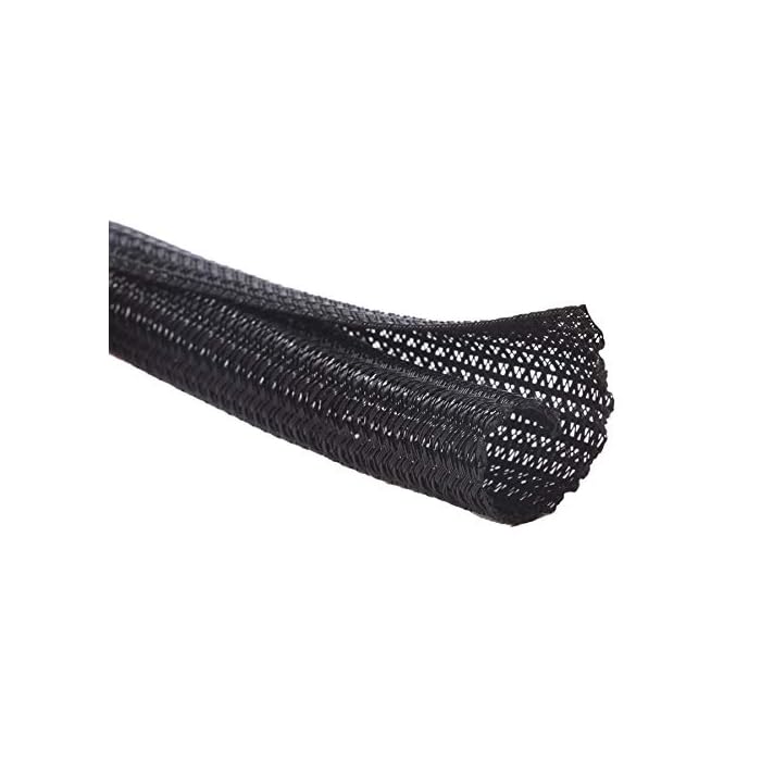 Alex Tech 10ft ? 1/2 inch Cord Protector Wire Loom Tubing Cable Sleeve Split Sleeving For USB Cable Power Cord Audio Video Cable ? Protect Cat From Chewing Cords ? Black
