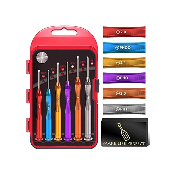 6PC Magnetic Small Screwdriver Set ? Flathead and Phillips Micro Head Mini Screwdriver Set Precision CRV Eyeglasses Watches Electronics Computer Repair Kit Cool Gadgets Tool Gifts for Men