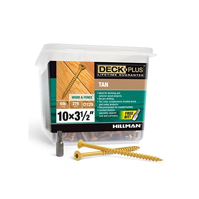 Deck Plus 48422 Wood Screws #10 x 3-1/2?, Tan, 5lb Box