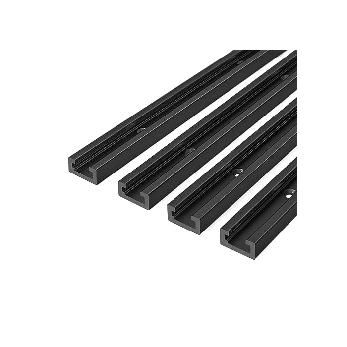 4 Pack 48? T-Track for Woodworking with Screws, Aluminum Alloy Woodworking Tools Double Cut Profile Universal T-Tracks with Predrilled Mounting Holes